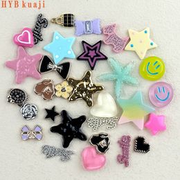 HYBkuaji 2024 new acrylic c roc shoe charms custom shoe decorations luxury clog charms black buckles wholesale