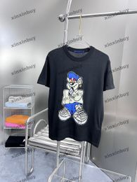 xinxinbuy 2024 Men designer Tee t shirt Knitted jacquard bear 1854 women black white yellow red S-2XL