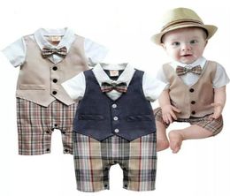 Newborn Toddler Clothing Baby Boy Clothes Summer Little Gentleman Suit Christening Formal Party Bodysuit Jumpsuit Years new6623940