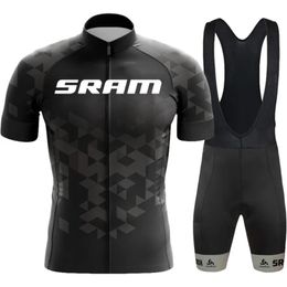 Sets Black SRAM Cycling Team Clothing Bike Jersey 20D Bike Shorts Ropa Ciclismo Quick Dry Mens Summer BICYCLING Maillot Culotte Set