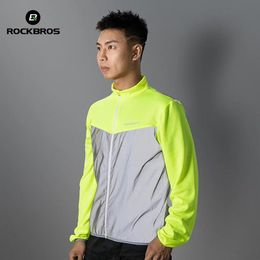 Sets Rockbros Windproof Bicycle Vest Breathable Reflective Polyester Jacket Safety Sleeveless Mtb Road Bike Jersey Cycling Equipment