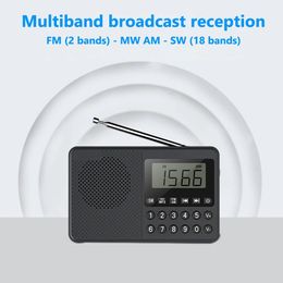 Radio FM/AM/SW MP3 Player Dual Antenna Full Band Radio Receiver Speaker LED Digital Display 2.1 Channel Support USB Stick/TF Card