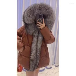 Women's Trench Coats Autumn And Winter Down Jackets For High-end 2024 90 White Duck Fashion Fur Hooded