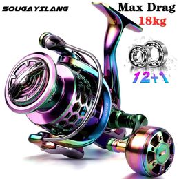 Sougayilang 2000-7000 Series Multicolor Spinning Fishing Reel 121 BB 5.5 1 Ultra Smooth Metal Body Carp Reel Fishing Tackle 240112