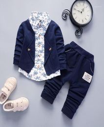 DIIMUU 2pcs Newborn Children Clothes Baby Boys Gentlemen Casual Outfits Long Sleeve Solid Tops Pants Party Sets Cotton Garment11011101