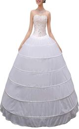 High Quality Women Crinoline Petticoat Ballgown 6 Hoop Skirt Slips Long Underskirt for Wedding Bridal Dress Ball Gown2963444