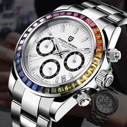 Colourful Diamond High Beauty Multi Functional Timing Run Size Men s Watch Fashion Waterproof Night Glow Precision Steel Band