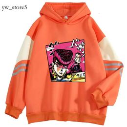 Felpe con cappuccio da donna Harajuku Autunno/inverno Jojos Bizzare Adventure Anime Stampa Felpa con cappuccio in pile Maglione estetico casual Pullover da uomo/donna Allentato 4954