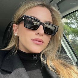Sunglasses Retro Black Rectangle Fashion Design Square Shades Female Big Frame Punk Goggles UV400
