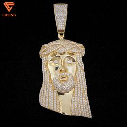 Lifeng Jewellery Wholesale Pendant Ice Vvs Moissanite Jesus Pendant Charm Men Cuban Chain Silver Gold Plated Pendant