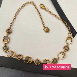 Pendant Necklaces 18K Gold Plated Brass Copper Designer Necklaces Choker Chain G-Letter Pendants Fashion Womens Necklace Wedding Jewellery Accessories B224 85KM