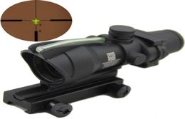 Tactical ACOG 4x32 Fibre Optical Scope Hunting Green Illuminated Weaver Rifle Scope4994375