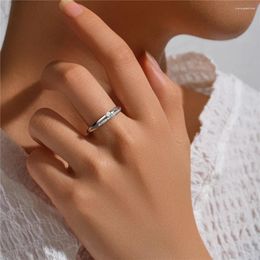Cluster Rings BOAKO S925 Sterling Silver Micro Inlaid Cubic Zirconia Finger For Women Size 6/7/8 Exquisite Anniversary Wedding Ring