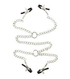 Long Chain Metal Nipple Clamps 4 Breast Clip SM Bdsm Bondage Sex Toys for Couples Sex Shop Adult Game Fetish Wear Erotic Toy5079132