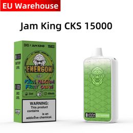 E Cigarette vape desechable puff 15k Jam King Vape Box CKS 15000 12 Flavors 24ml E-Liquid Disposable E Cigarette Screen Display USB-C battery pen