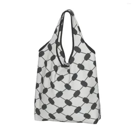 Shopping Bags Palestine Palestinian Hatta Keffiyeh Groceries Bag Custom Shopper Tote Shoulder Large Capacity Portable Handbag