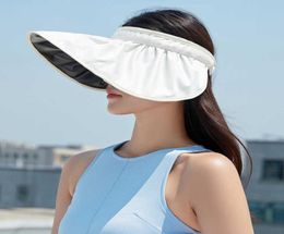 Woman caps Sunscreen hat female summer anti ultraviolet black glue shell hat empty top sun hat High Quality fashoin designer cap4840791