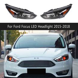 For Ford Focus LED Headlight 15-18 Car Accessories DRL Daytime Running Light Streamer Turn Signal Indicator Head Lamp Auto Parts