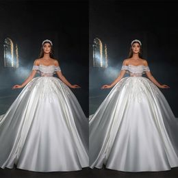 Luxus Ballkleid Brautkleider Schulterfrei Ärmellose Pailletten Brautkleider Sweep Zug Kleid Nach Maß vestidos de novia