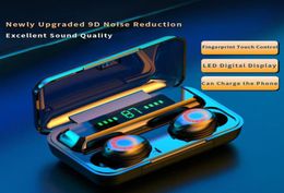 Brand new F9 TWS Wireless Headphones Bluetooth50 earphone HiFi IPX7 Waterproof earbuds Touch Control Headset for sport8902922