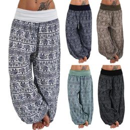 Elephant Print Dance Harem Pants Women Elastic Low Waist Loose Casual Soft Plus Size Trousers Pantalon Femme Women039s Capris3366225