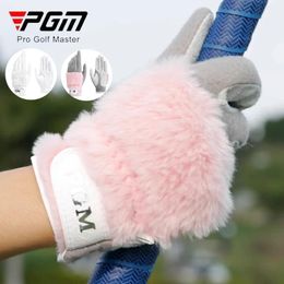 Gloves PGM 1 Pair Winter Plush Thickened Golf Gloves Ladies AntiSlip Granules Sport Gloves Women Left and Right Hand Mittens Keep Warm