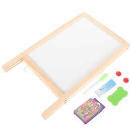 Desk Top Decor Reusable Answer Drawing Kids Blackboard Children Whiteboard Small Chalk Wooden Multi-function Student 240111