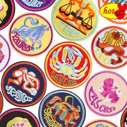 Constellation Patches for Clothing Iron on Stripe Jacket Thermocollant Sew Designer Embroidered Parche Mochila Jeans Hat Badges