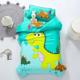 Cotton 3pcs/set Kindergarten Quilt Cartoon Children's Room Bedding Set Baby Crib Quilt Cover Bed Sheets Without Filling Soft 240111