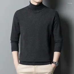 Men's Sweaters 2024 Autumn Casual Knitted Sweater Turtleneck Long Sleeve Solid Color Comfortable And Warm Top