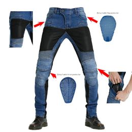 Moto Jeans PK719 Summer Riding Motorcycle Pants Classic Outdoor Riding Motorcycle Jeans Drop-resistant Pant With Hip Knee Gear 240112