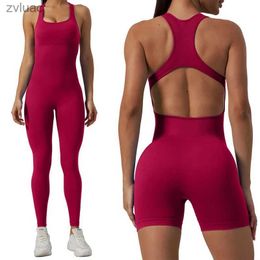 Yoga Outfit Yoga Outfit One-Piece Seamless Sport Yoga Set Long Short Sexy Sportwear Women Clothes Workout Clothes for Women Outfit Fitness Activewear YQ240115