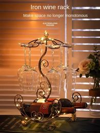 Wine Rack Ornaments Goblet Hanging Upside Down Shelf Home Cabinet Decorations Bottle Holder 240111