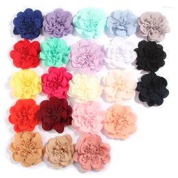 Hair Accessories 200Pcs 7cm 2.7" Fashion Chiffon Flowers Boutique For Fabric Flower Baby Girls Headbands