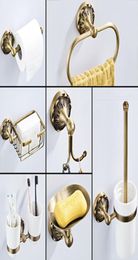 Antique Bathroom Accessories Set Bronze Toilet Paper Roll Holder Bathroom Shower Soap Dish Robe Hook WC Brush Holder Towel Ring6009018