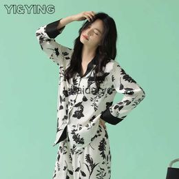 home clothing Spring and summer ice silk Pyjamas Women's thin imitation silk Pyjamas Cool feeling Women's home clothing set WAZC088vaiduryd