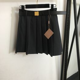 Waist Belt Skirts Womens Pleated Dress 2 Colours Casual Dresses Female Soft Touch Plus Size Dress School Style Dress