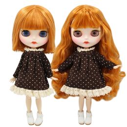 ICY DBS Blyth Doll bjd joint body orange hair matte face 16 toy BL0145 30cm girl gift anime 240111