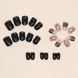 False Nails Detachable Crown Sweet And Cool Manicure Black Short Nail European American Style Gradient