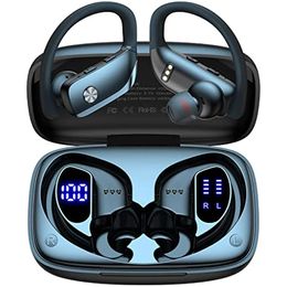 Headphones Wireless Earbuds Bluetooth Headphones 48hrs Play Back Sport Earphones with LED Display OverEar Buds with Earhooks Builtin Mic