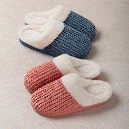 Slippers Women Winter Men's Plush Warm Slipper Couples Home Cotton Shoes Indoor House Bedroom Non-slip Flat Slides