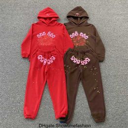 New 24ss designer Kids' Sp5der 555555 Hoodie Boys' Girls' fashion brand Spider Web Print Sweatshirts mens womens hoodie pants suit CEBC