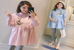 Embroidery Flower Cotton Maternity Blouses Autumn Fashion Loose Clothes for Pregnant Women Pregnancy Shirts Tops1460055