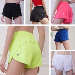 1lululemen-06 Womens Yoga Outfit High Waist Shorts Exercise Short Pants Fitness Wear Girls Running Elastic Adult Sportswear Breeches Breathable 1142ess