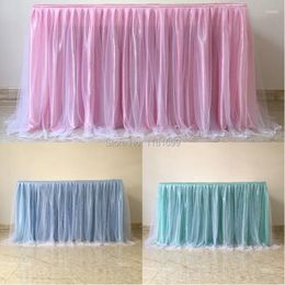 Table Skirt Wedding Decoration Dessert Check-in 2 Layers Birthday Party Tablecloth Accessories Sweets Decor