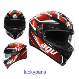 Motorcycle Helmet New K5s Men's and Women's AGV Racing Four Seasons Dual Lens Full 3c Certified Lightweight Anti fog UQ41