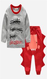 2PC Newborn Infant Kids Baby Boys Clothes Tshirt Tops Pants Dinosaur Autumn Boy Clothing Outfits265P2939269