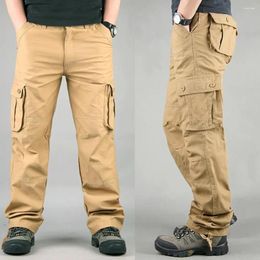 Men's Pants Large Pocket Loose Overalls Men Outdoor Sports Jogging Military Tactical Pure Cotton Casual Cargo Pant Sweatpants Trousers