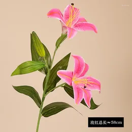 Decorative Flowers Style 3D Lily Artificial Bridal Bouquet Centerpieces For Weddings Pography Backdrop Party Accessories