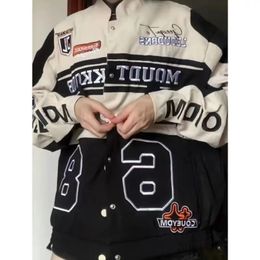 YICIYA jacket bomber women detachable varsity Jackets outerwear vintage racing Printing Oversize Baseball Jacket Long Sleeve 240111